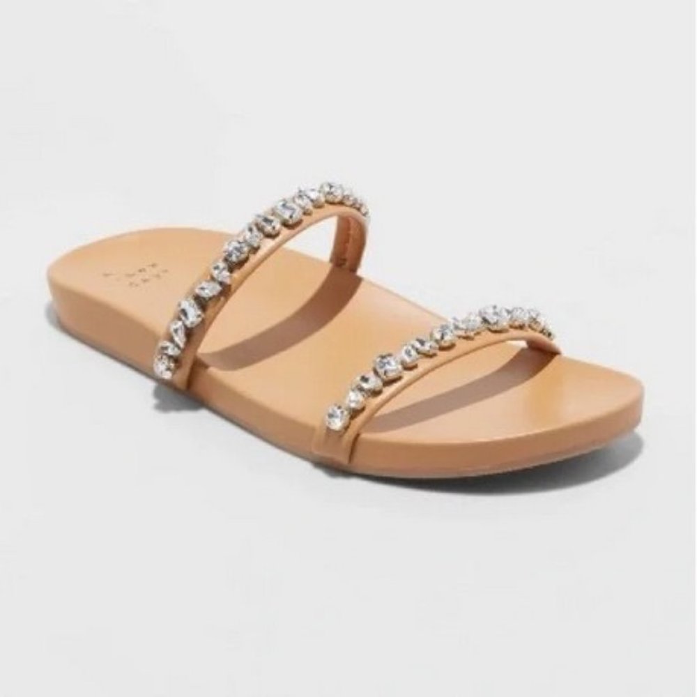 Jacky Embellished Jewel Sandals Tan - A New Day